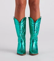 Western Shine Metallic Cowboy Boots