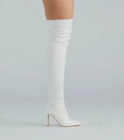 High Standards Patent Thigh-High Stiletto Boots