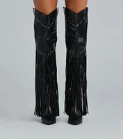 Edgy Country Babe Fringe Western Boots