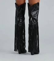 Edgy Country Babe Fringe Western Boots