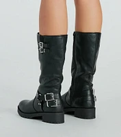 Stepped Out Style Buckle Detail Lug Boots