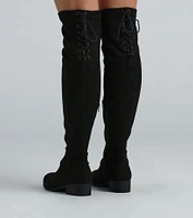 Love Lace-Up Knee High Boots