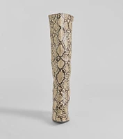 Sassy Slither Under-The-Knee Snake Boots