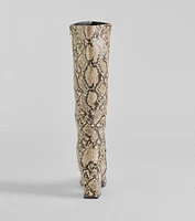 Sassy Slither Under-The-Knee Snake Boots