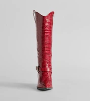 Desert Sun Western Buckle Under-The-Knee Boots