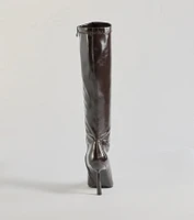 Major Strut Faux Leather Knee-High Stiletto Boots