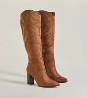 Chic Statement Faux Suede Knee-High Boots