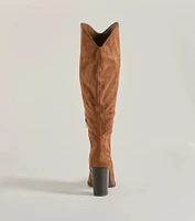 Chic Statement Faux Suede Knee-High Boots