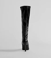 Major Strut Faux Leather Knee-High Stiletto Boots