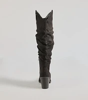 Strut Style Slouched Under-The-Knee Boots