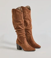 Strut Style Slouched Under-The-Knee Boots