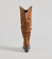Strut Style Slouched Under-The-Knee Boots