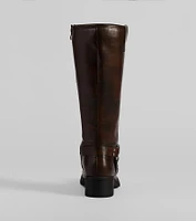 Bold Statements Under-The-Knee Moto Boots