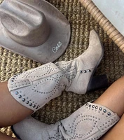 Moving Along Studded Cowboy Boots