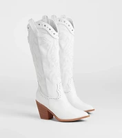 Edgy Western Vibe Studded Cowboy Boots