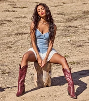 Back The West Studded Cowboy Boots