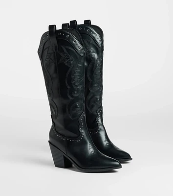 Back The West Studded Cowboy Boots