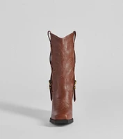 Homestead Chic Western Faux Leather Boots