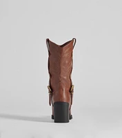 Homestead Chic Western Faux Leather Boots