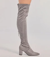 Feelin' Fab Faux Suede Over-The-Knee Boots