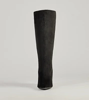 Chic Strut Under-The-Knee Kitten Heel Boots