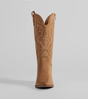Country Threads Western Microsuede Cowboy Boots