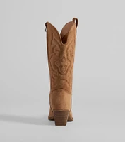 Country Threads Western Microsuede Cowboy Boots