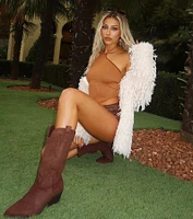 Country Threads Western Microsuede Cowboy Boots