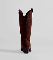 Country Threads Western Microsuede Cowboy Boots