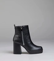 Bold Edge Platform Zipper Booties