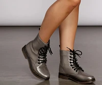 Glitter Glam Combat Boots