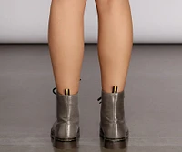 Glitter Glam Combat Boots