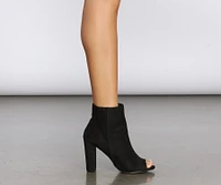 Peep Toe High Heel Ankle Booties