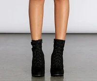 Walk The Lace Up Booties