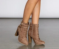 Walk The Lace Up Booties