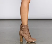 Walk The Lace Up Booties