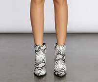 Cowgirl Snake Print Booties