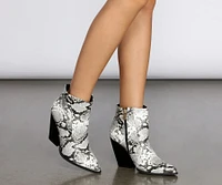 Cowgirl Snake Print Booties