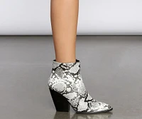 Cowgirl Snake Print Booties