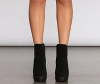 Walk The Park Lug Heeled Booties