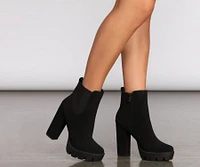 Walk The Park Lug Heeled Booties