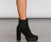 Walk The Park Lug Heeled Booties