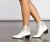 Rhinestone Cowgirl Fringe Booties