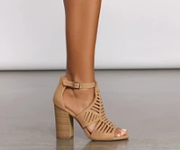 Sunny Day Stunner Peep-Toe Cut-Out Heels