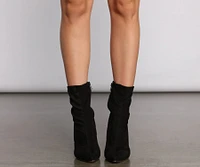 Faux Suede Stiletto Sock Booties