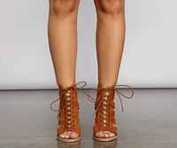 Faux Suede Lace Up Booties