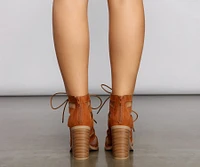 Faux Suede Lace Up Booties