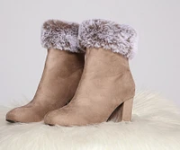 Faux-Ever Fashionable Block Heel Booties