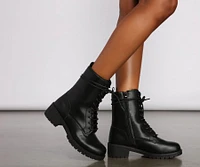 Elevated Basic Faux Leather Combat Booties