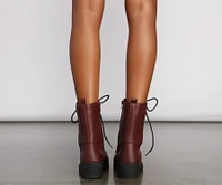 Elevated Basic Faux Leather Combat Booties